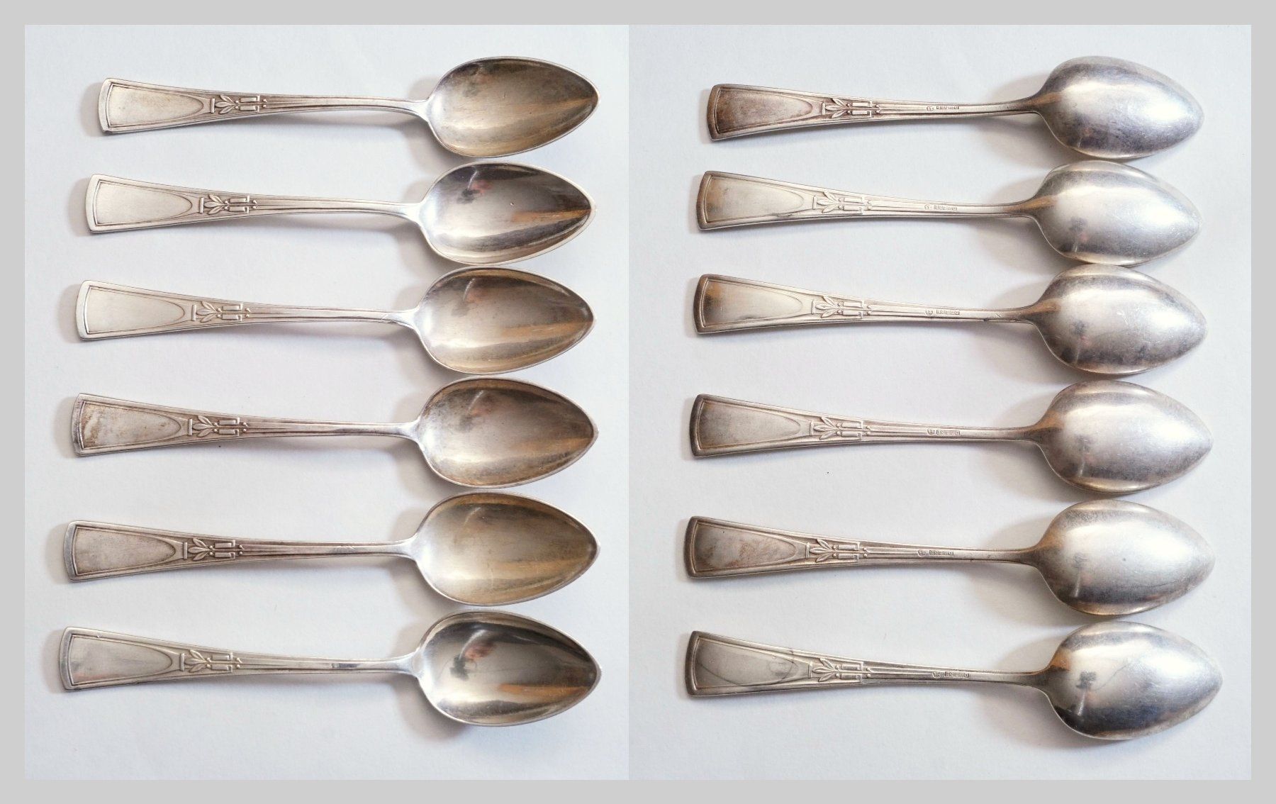 Cuillères: Sechs Teelöffel versilbert Art Deco – D'occasion à Flamatt par samowarow