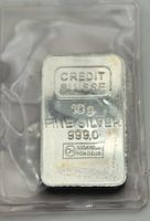 Silberbarren 10g Credit Suisse  Fine Silver 999.0 Valcambi