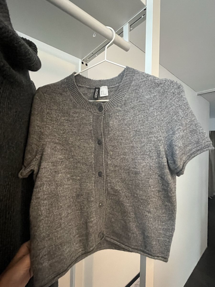 H&M Cardigan Damen S Kurzarm Strickjacke Grau (Neu (gemäss