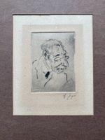 Schöne Radierung August Jaeger - in braunem Passepartout
