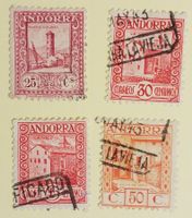 4128) 33,36,38,39, Andorra, gestempelt Kt. 18.-