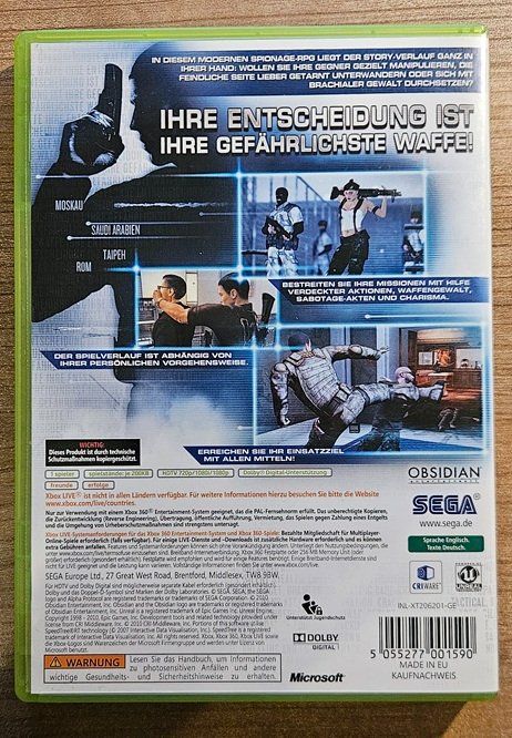 Microsoft Spiele: Alpha Protocol – Gebraucht aus Winterthur von Men_in_black 1