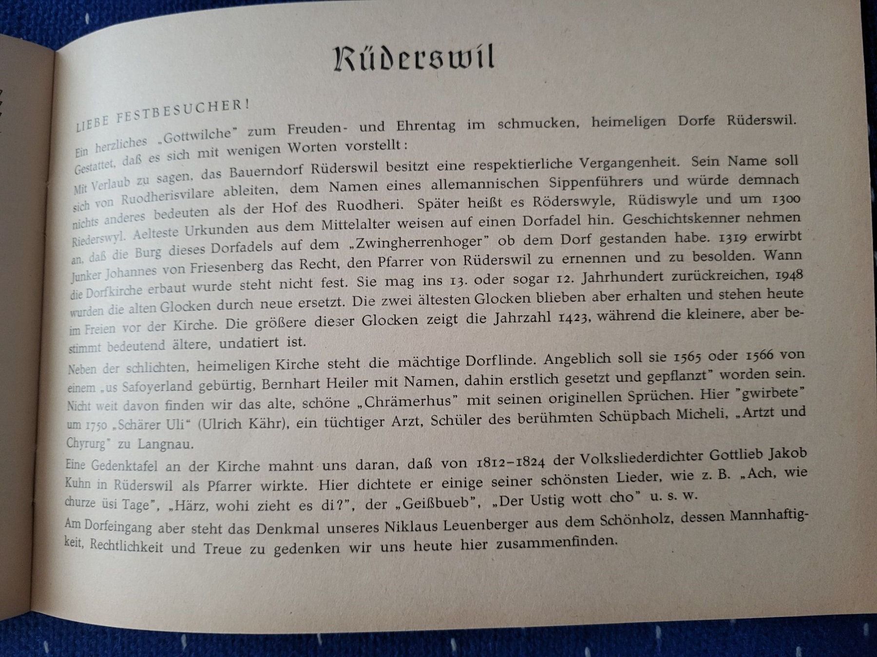 Dokumente: Festführer, 1653/1953, Historischer Umzug, Festprogramm – Gebraucht aus Langnau i. E. von Foodmaster 5