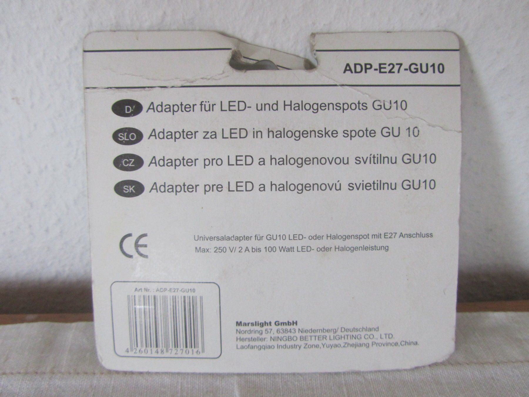 Unità & Adattatore: 2 Stk. Marslight Adapter ADP-E27-GU10, Neu und Original – Nuovo e nell'imballaggio originale da Seengen venduto da mikelele 2