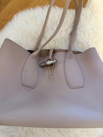 Grand sac Longchamp rose pale/ gris 