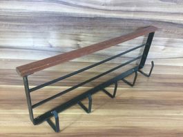 Kultige Wandgarderobe Metall/Holz aus den 70 er Jahren