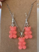 Gummibär Bär Bärchen Ohrringe Kette Set neu 🐻trend pink