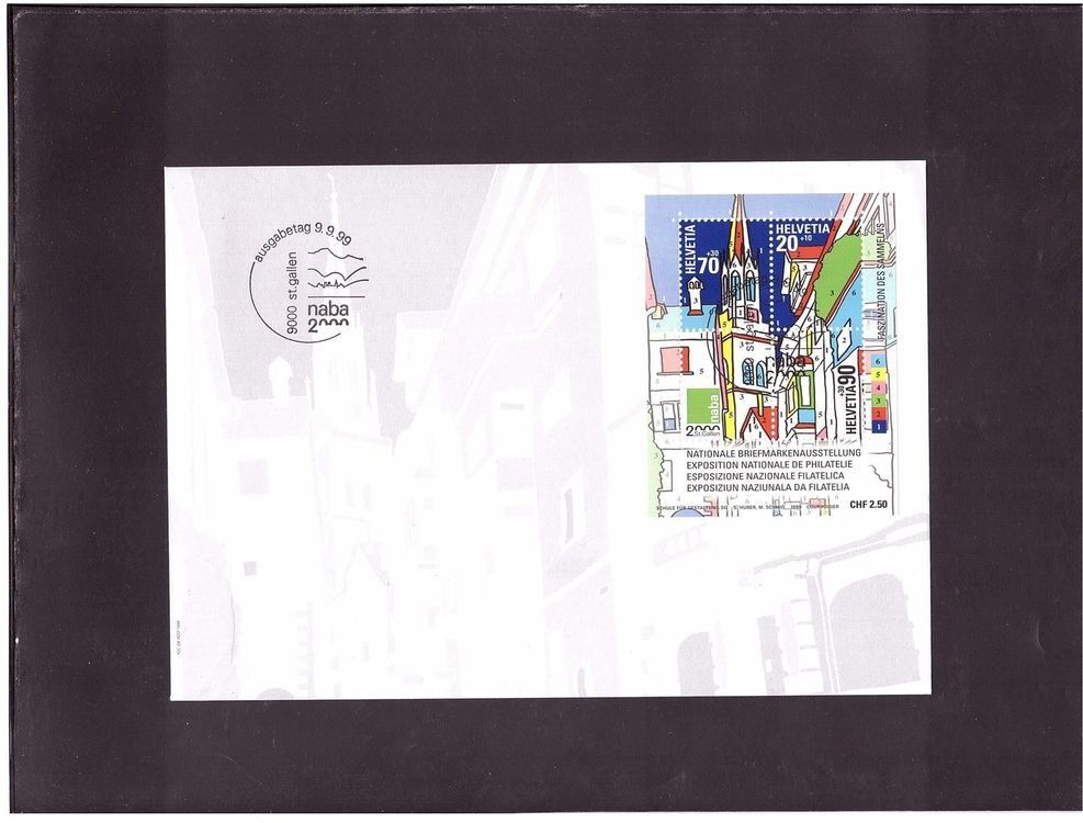 Alle Briefmarken: 2000  FDC  mit Block Briefmarkenausstellung St. Gallen – Gebraucht aus Rheinau von loxis