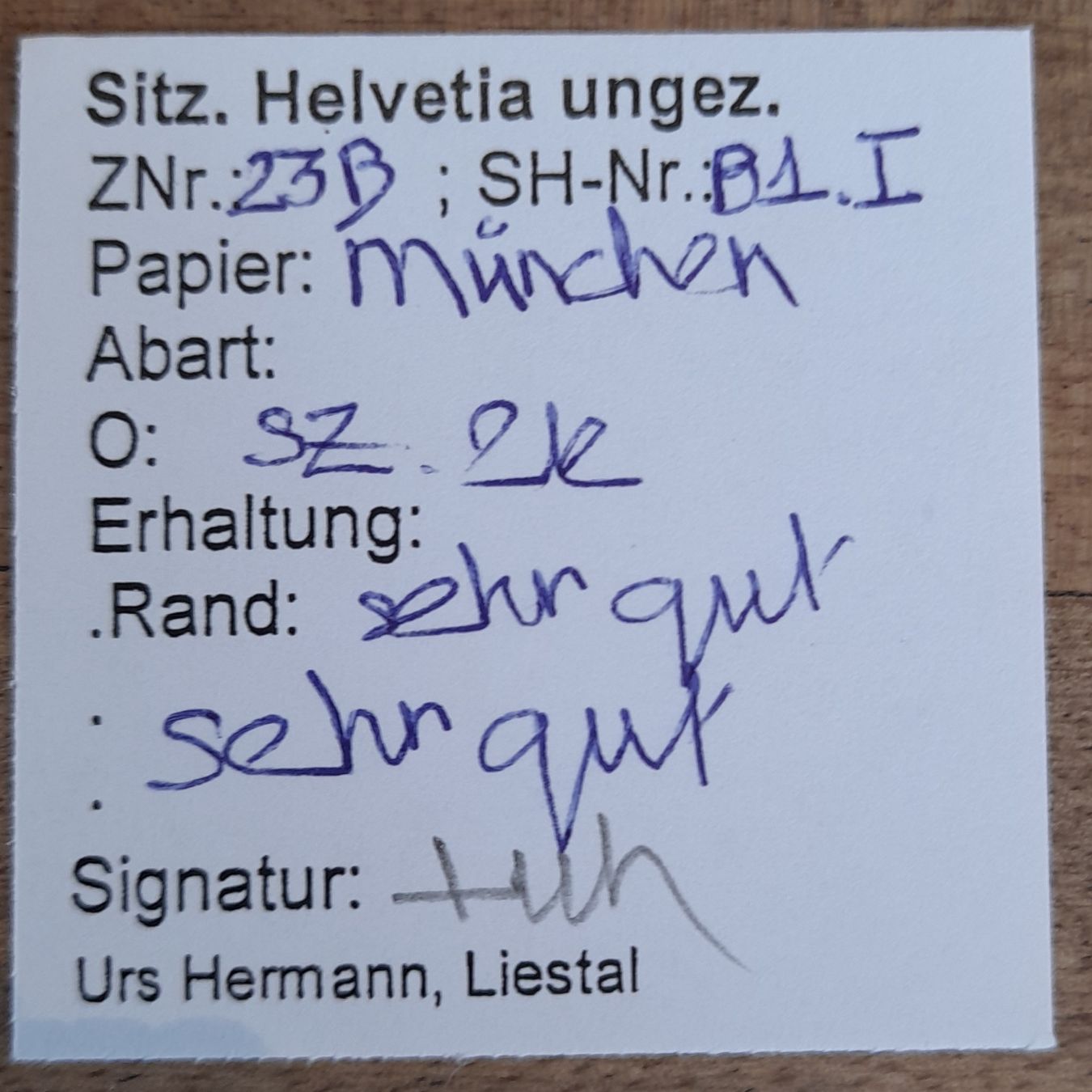 Tutti i francobolli: Strubel 23B mit Befund Kat. 160.- – Usato da Balgach venduto da SIMEON27 1