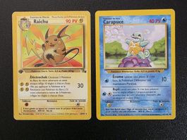 Pack Fossile et Base Set (Raichu edition 1 & Carapuce)