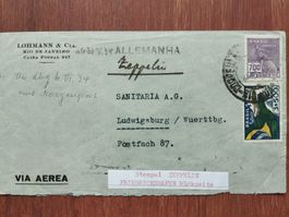 Zeppelin Luftpost von Brasilien 1934