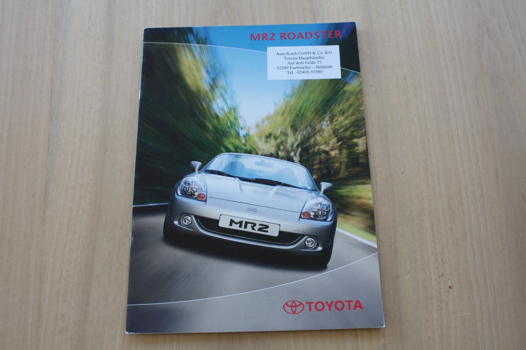 Toyota Dokumente: Toyota MR2 Roadster Prospekt 10/2002 – Gebraucht aus Wikon von erwin400