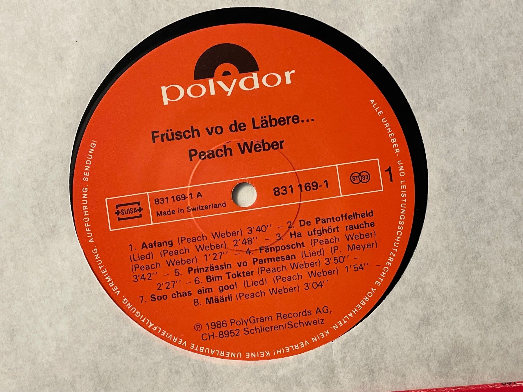Dischi in vinile: Peach Weber - Früsch Vo De Läbere – Usato da Muri b. Bern venduto da AdidasCollector 4