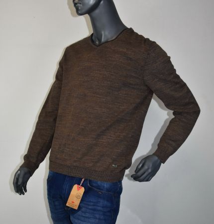 Pierre Gardin Herren Pullover V-Neck Denim /braun/Gr.M