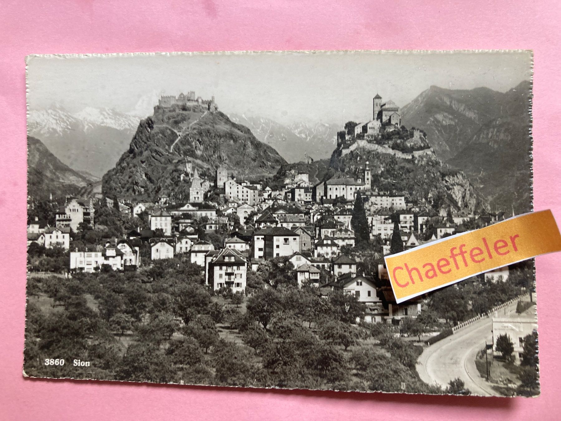 Cartoline postali: 3860 Sion – Usato da Zürich venduto da Chaeffeler