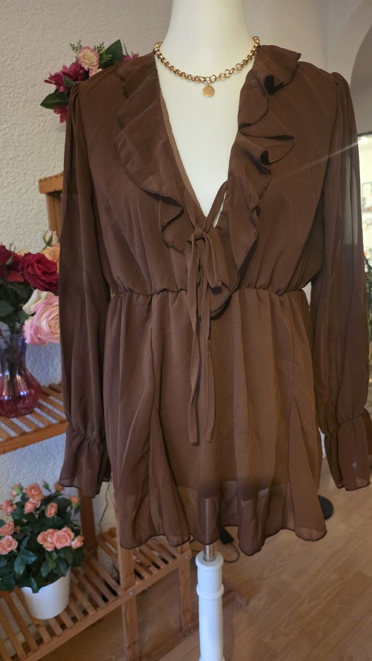 Chemisiers: Blouse brown, long sleeve, 100% Polyester, length 65  – D'occasion à Klingnau par fairy.princess 5