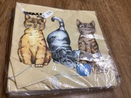 S**se Servietten mit Katzenmotiv, 15 stk