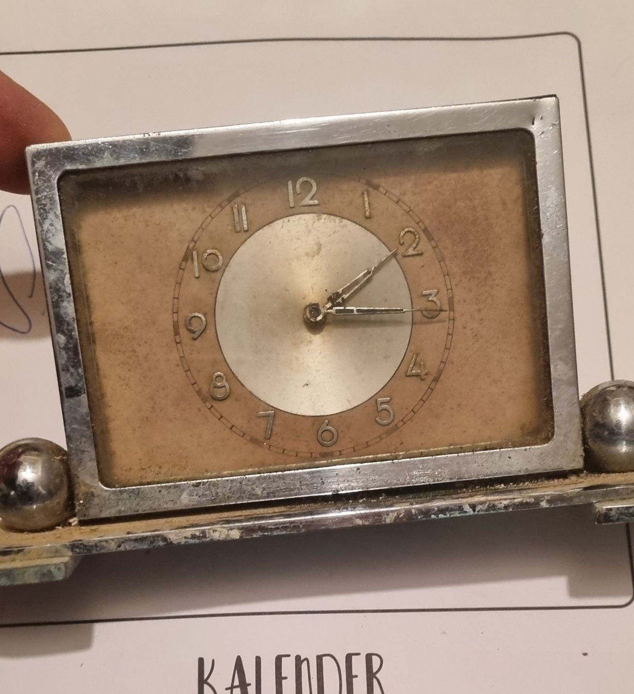 Wecker: Art déco Tischuhr Wecker Uhr Chrom – Defekt aus Basel von Jcva 4