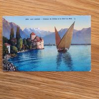 Poste Karte Lac Léman Château de Chillon Bateau Voilier 1932