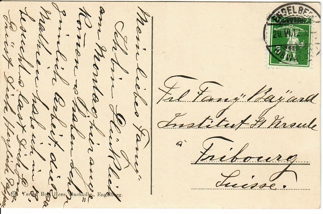 Ansichtskarten: Engelberg 1912 – Gebraucht aus Hochdorf von Ziegel-16 1