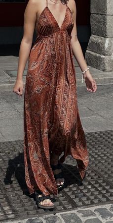 Maxikleid rückenfrei Paisley Muster