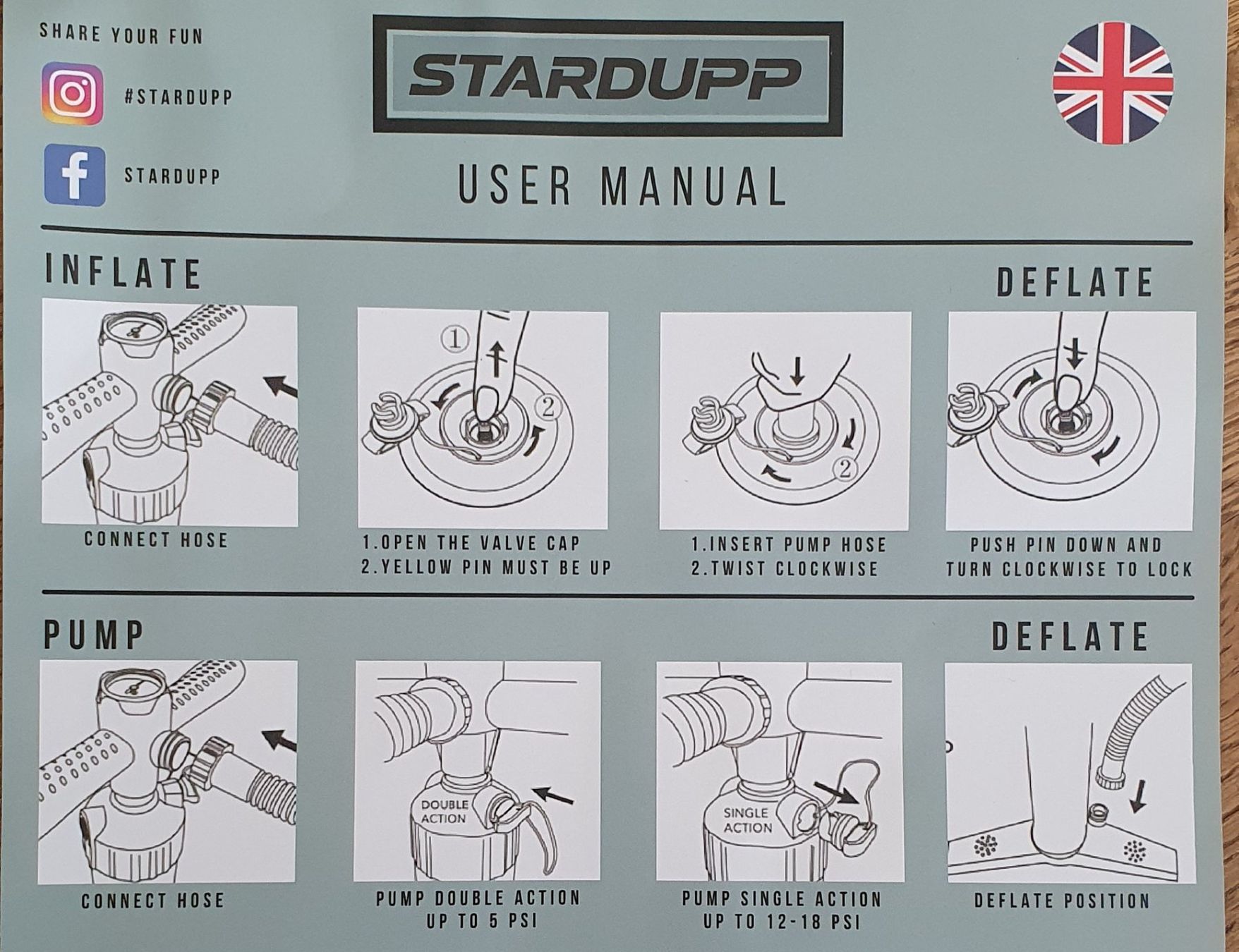 Planches de surf: Stardupp Pumpe mit Manometer neu – Neuf avec emballage d'origine à Rossens FR par Mst83 3