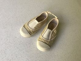 Stoffschuhe / Finken Zara Gr. 24 beige dunkelgelb gestreift