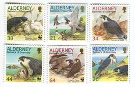 Briefmarken "Wanderfalke". Alderney.