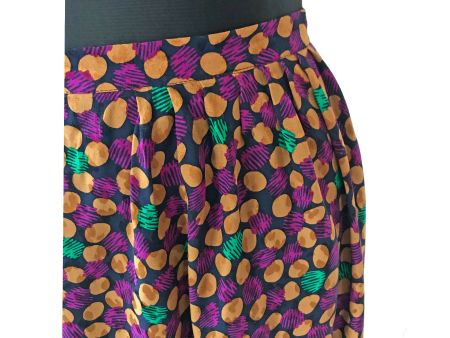 Jupe Rock Seide Seidenjacquard M/L bunt gemustert VINTAGE