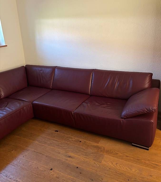 Divani: Ewald Schillig Ledersofa Bordeaux  – Usato da Basel venduto da wbe_5rc5 1