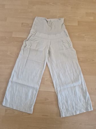 Umstands-Hosen weit Bein hellbeige. Grösse M