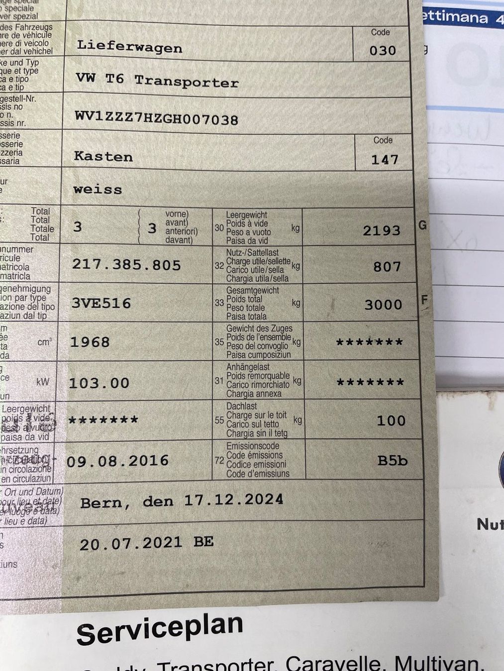 VW Nutzfahrzeuge: VW T6 2.0 TDi Transporter 2016 – Gebraucht aus Bern von FOREST62 8