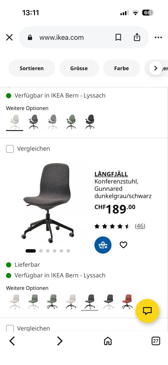 Ikea Sedie: Bürostuhl IKEA neuwertig – Nuovo (secondo la descrizione) da Erlach venduto da Trechsel 1