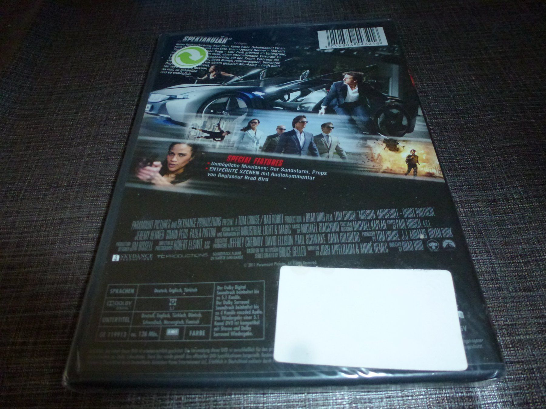 Tutti i DVDs: Mission Impossible Phantom Protokoll DVD NEUWARE – Nuovo e nell'imballaggio originale da Olten venduto da Disc-Verkauf 1