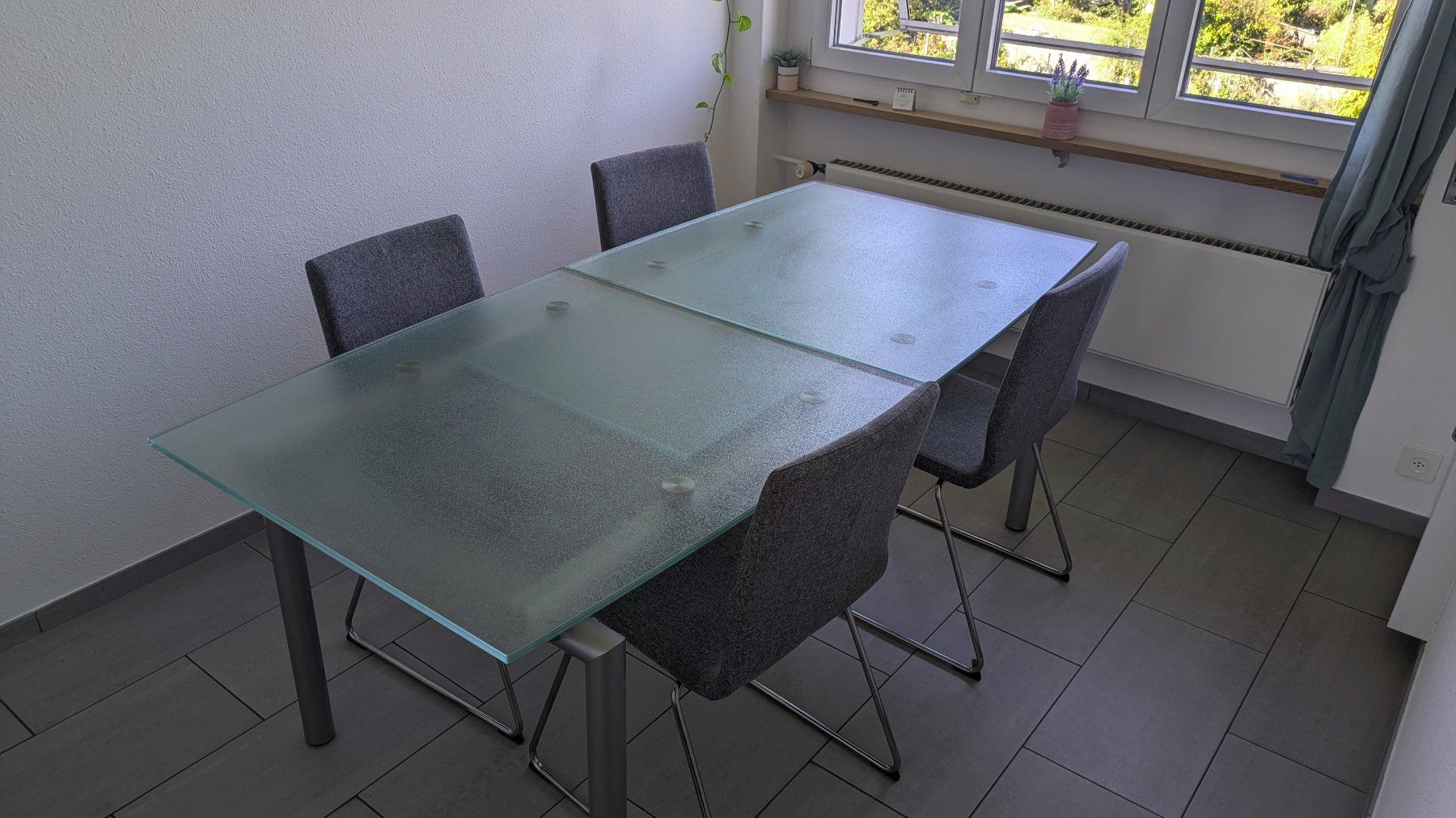 Tische: Esstisch Glas 90x190/245 – Gebraucht aus Münsingen von Schnarchler 1