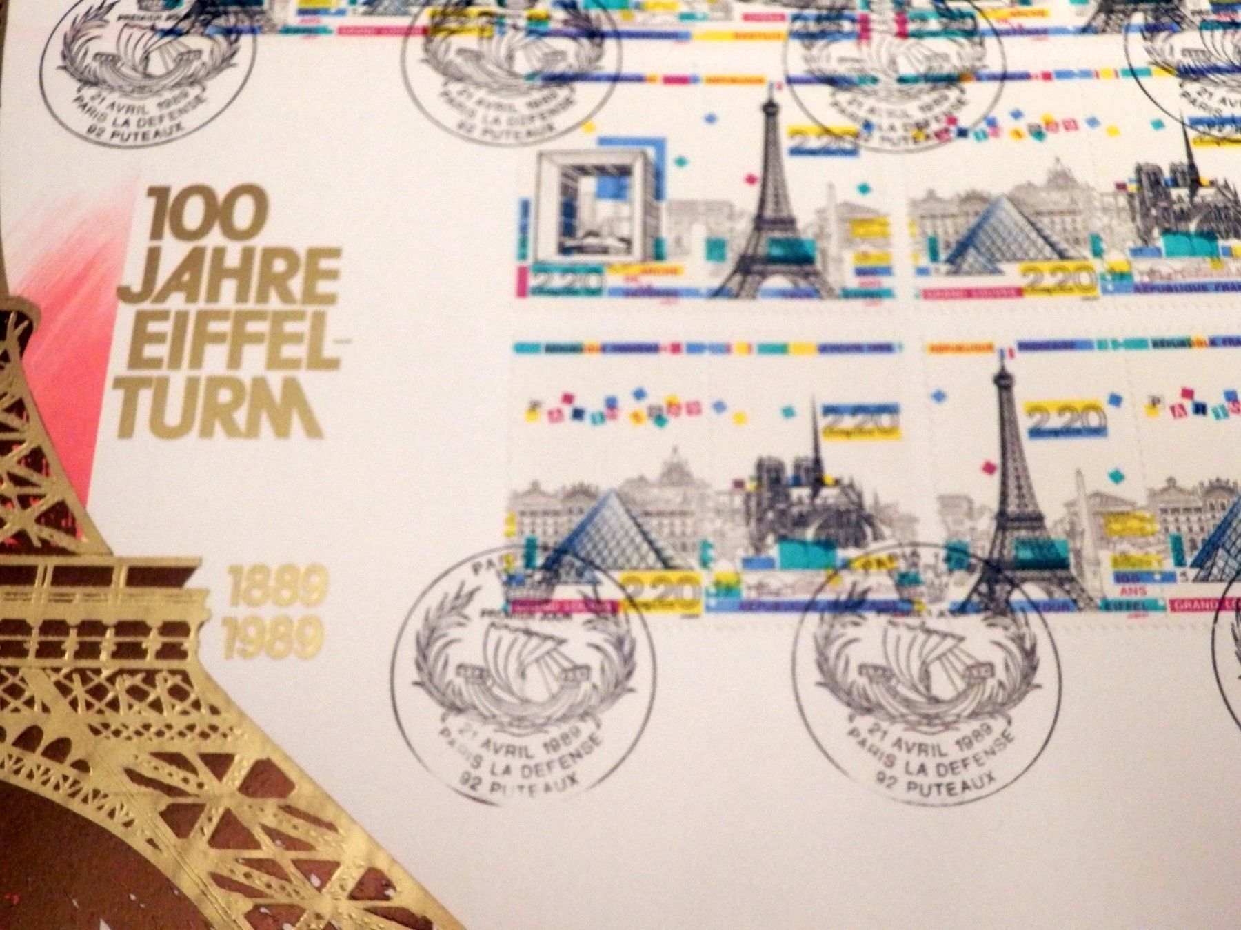 Tous les timbres: Luxusbrief, 100 Jahre Eifelturm, 1989 – Neuf (Voir description) à Ueberstorf par dinbau 3