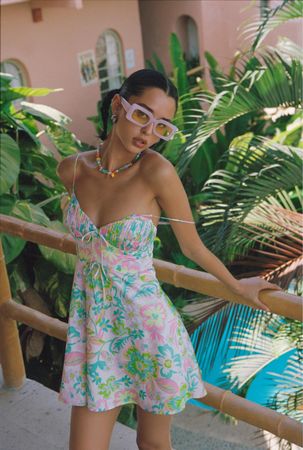 For Love & Lemons Mini Dress Floral Size S