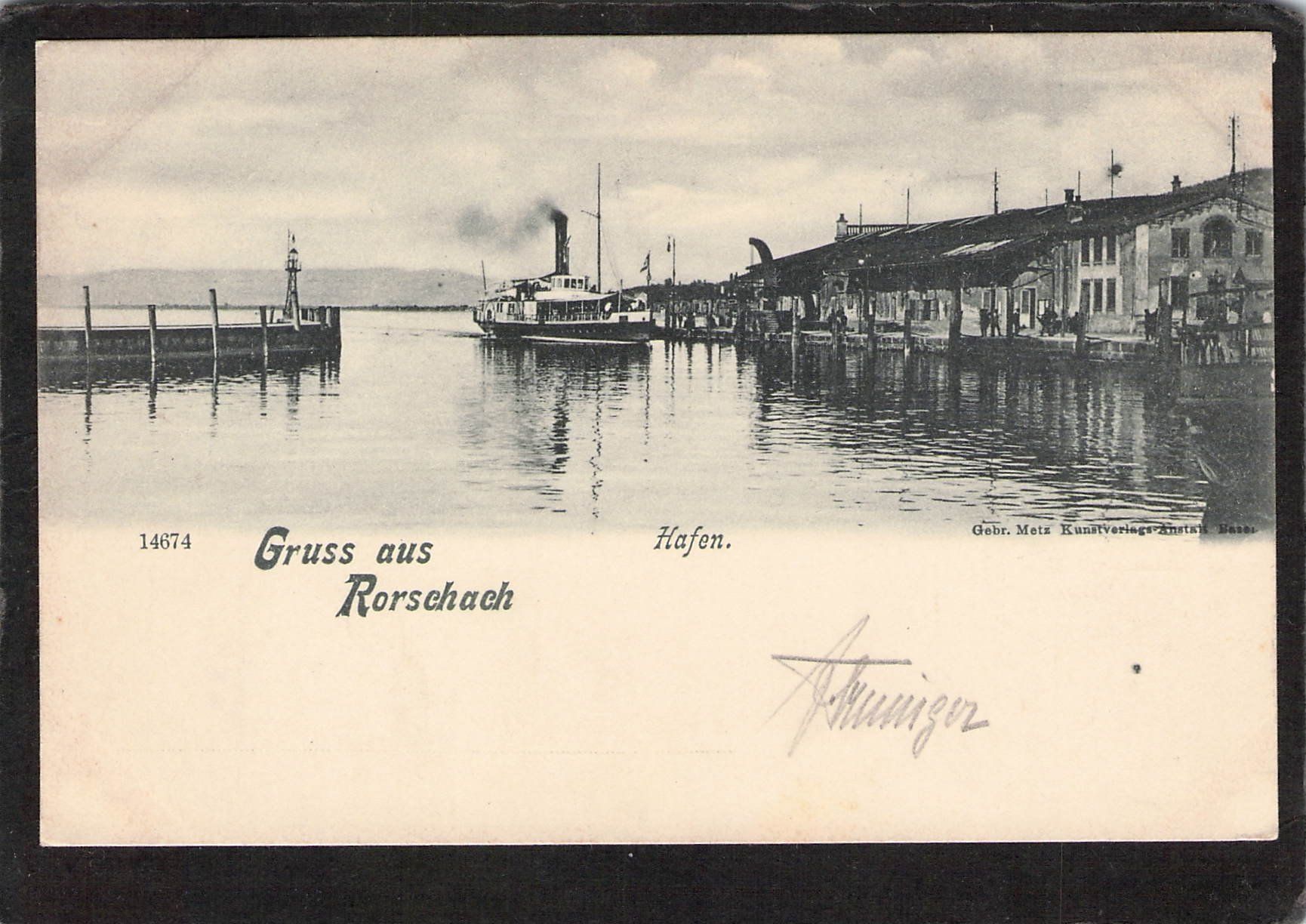 Cartoline postali: Gruss aus Rorschach SG , gel. 1900 – Usato da Reichenburg venduto da Pipo-67