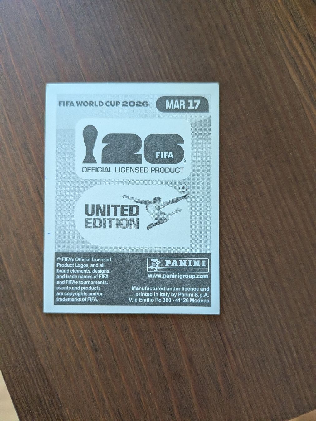 Panini Sammelbilder & Trading cards: Panini Bild MAR 17 – Gebraucht aus Eschenbach SG von SanFranciscoCalifornia 1