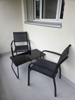 Schwarzes Balkonset, 2 Stühle, 1 Tisch