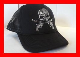 Basecap Swarovski Style Bling Bling Totenkopf Skull Schädel