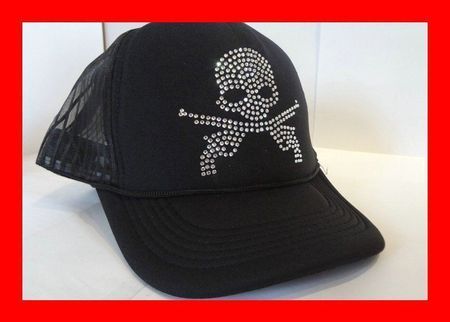 Basecap Swarovski Style Bling Bling Totenkopf Skull Schädel