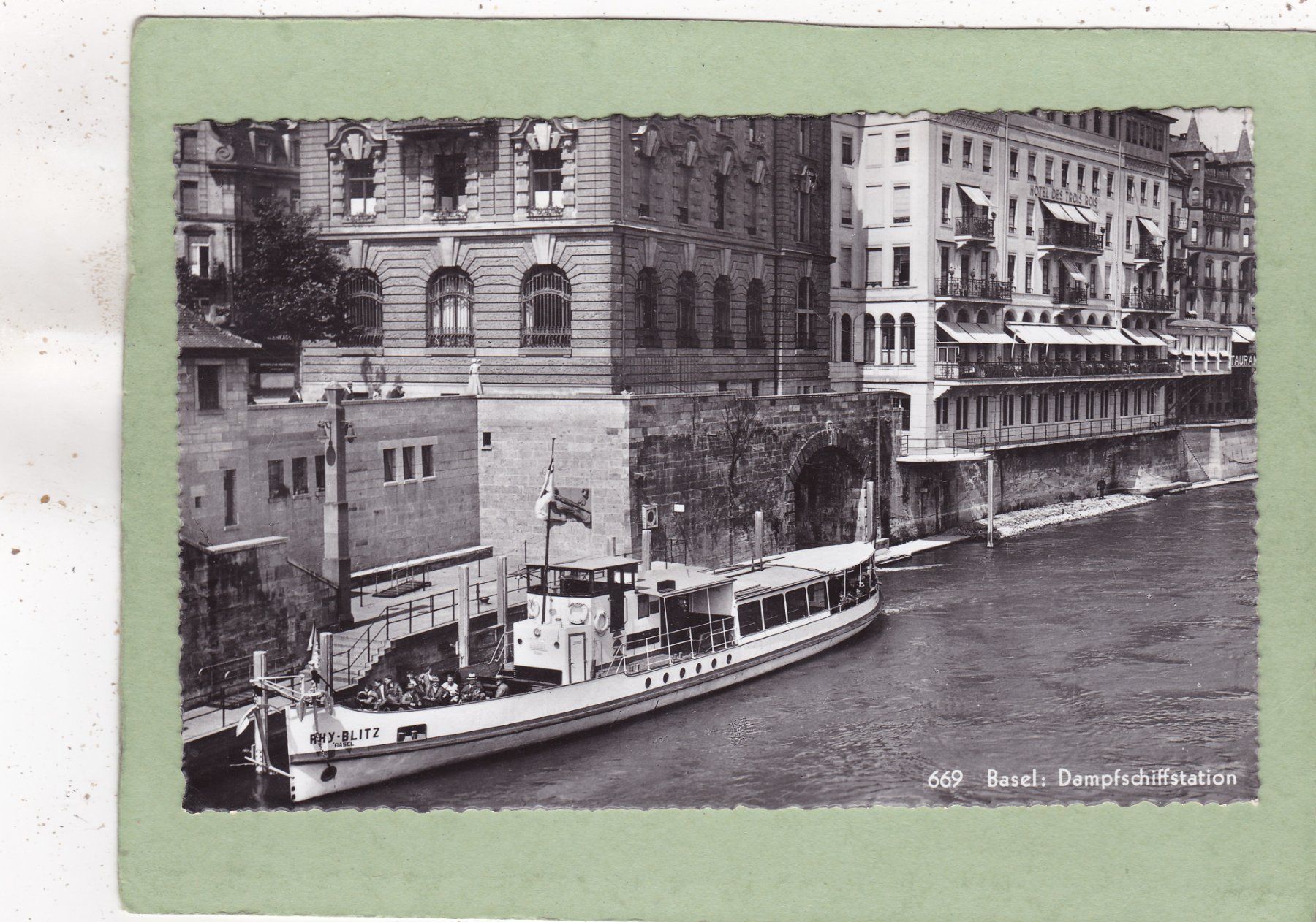 Cartoline postali: Basel Dampfschiffstation Schiff " Rhy-Blitz " – Usato da Herisau venduto da Lisegrat2008