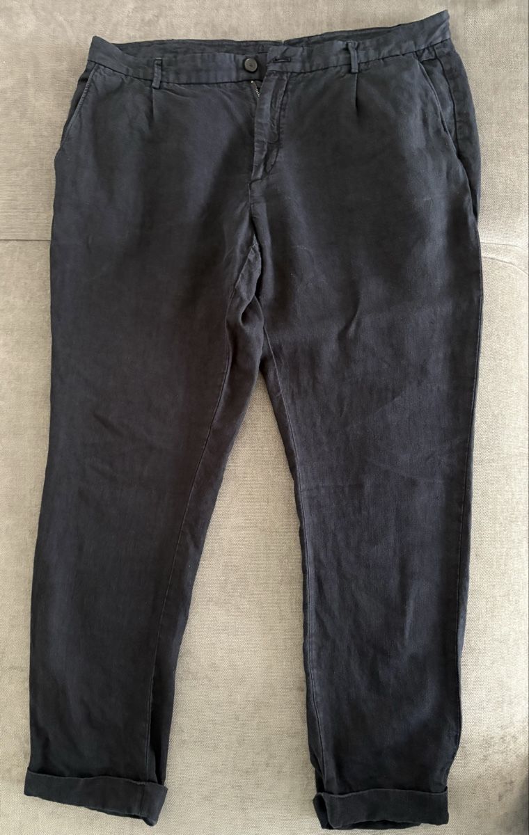 Massimo Dutti Pantalons: Massimo Dutti Leinenhose, Dunkelblau, Gr. 46 – D'occasion à Wimmis par rimnakit