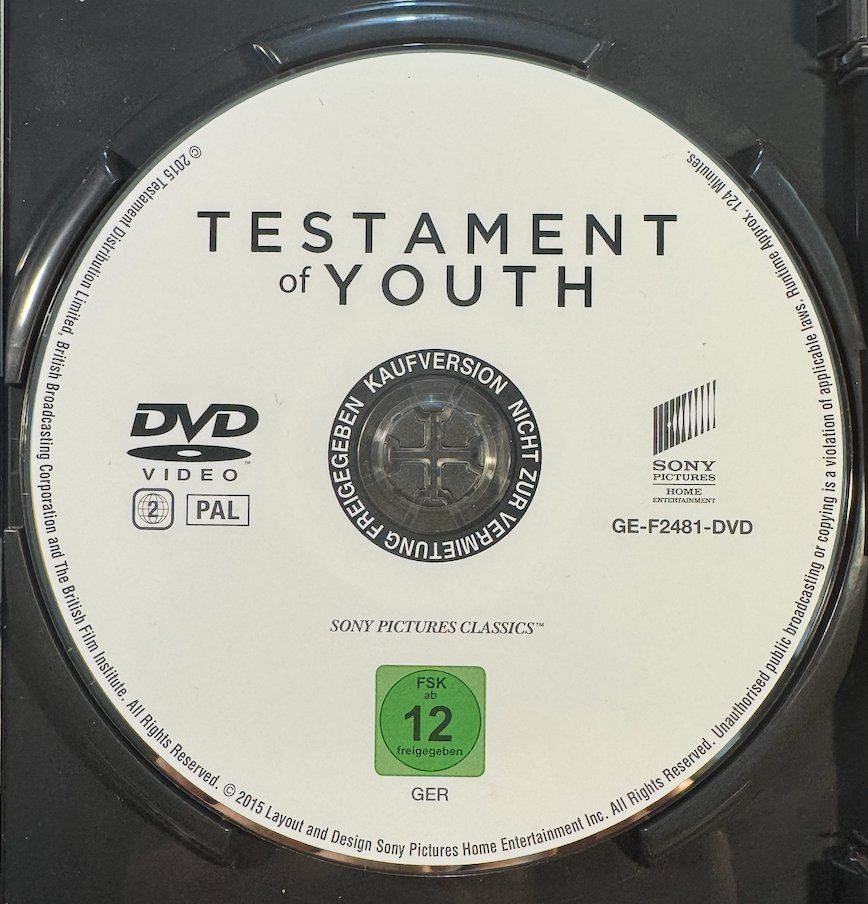 Tutti i DVDs: DVD TESTAMENT of YOUTH – Usato da Wisen venduto da gigisna 1