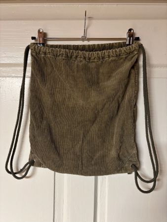 Vintage Cord Rucksack, khaki, Turnbeutel, 100% Baumwolle