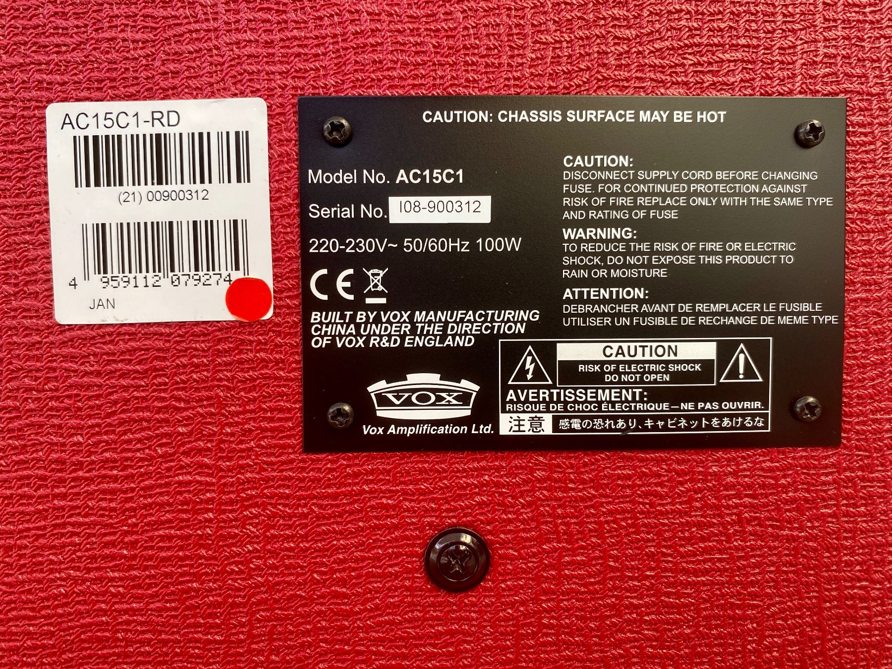 Vox Amplificatori: Vox AC15 C1-RD Limited Edition – Usato da Winterthur venduto da Crazycorner 2