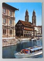 Zürich, Blick auf Rathaus, Zunfthäuser u. Grossmünster