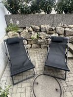 2x Sonnenliegen / Liegestühle – schwarz
