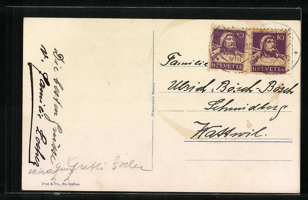 Cartoline postali: AK Wolfhalden, Panoramaansicht, 1934 – Usato da Berlin venduto da bartko-reher 1